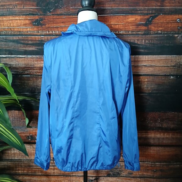 Zenergy Chicos Jacket Size 2 Large Full Zip Mock Hood Lightweight Blue Pockets - Picture 2 of 9